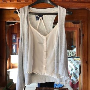 Light Grey sleeveless cardigan